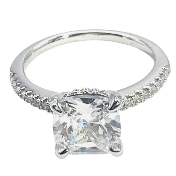 wedding ring Jewelry - Womens Silver Plated Brass Cubic Zirconia Ring
